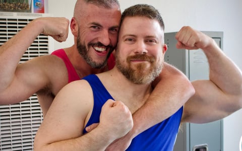 Hairy Men Peel Off Their Singlets & Fuck